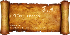 Bökfi Andrea névjegykártya