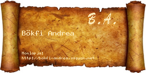 Bökfi Andrea névjegykártya